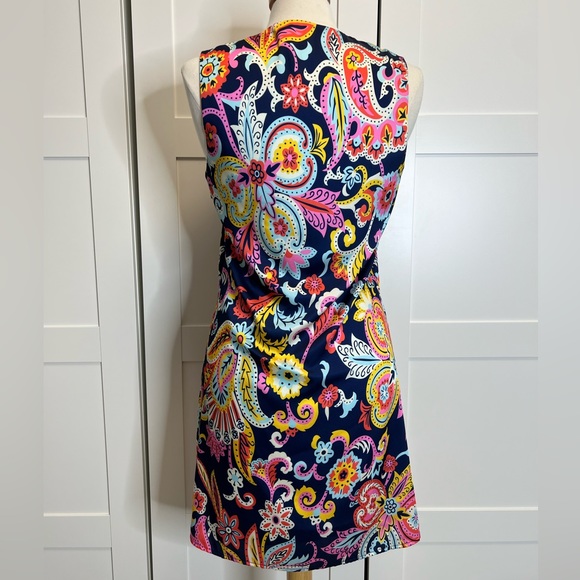 Julie Brown Paisley Shift Dress 6 Navy - Picture 7 of 7